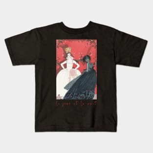 Vintage french fashion illustration the sun and the moon Kids T-Shirt